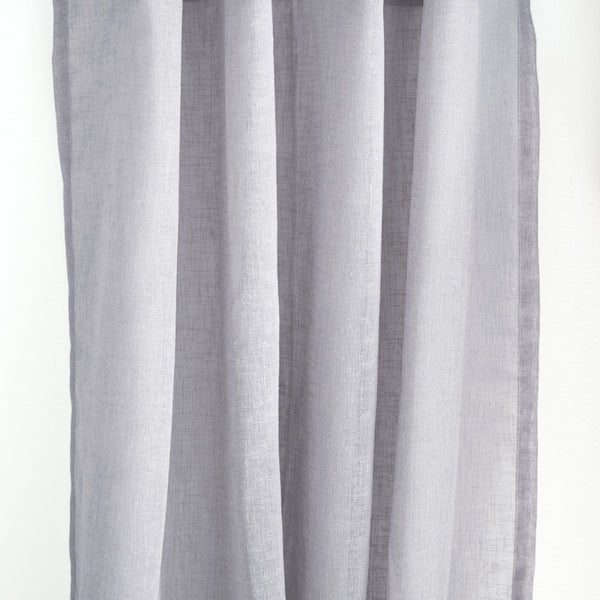 FLOW - Linen open weave sheer curtains - Elephant Gray -extra long curtains - drapery - Loft Curtains